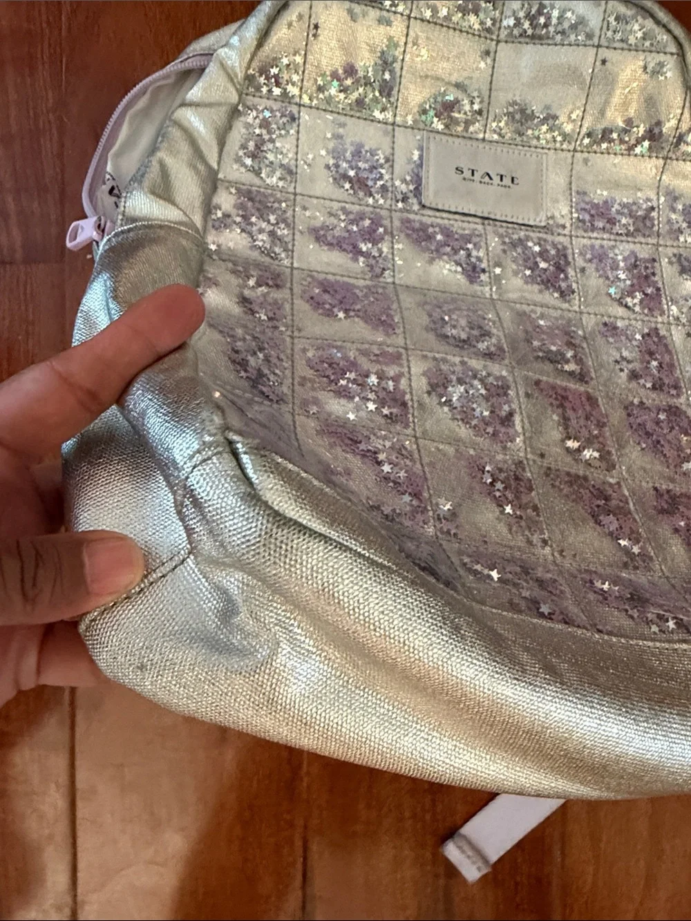STATE Silver Star Confetti Backpack